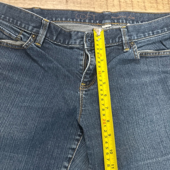 LOFT Straight Leg Jeans for Women - Dark Blue Denim - Picture 7 of 10
